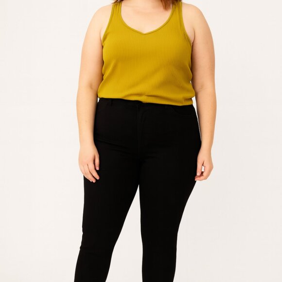 Ribbed mustard tank - Picture 1 of 4